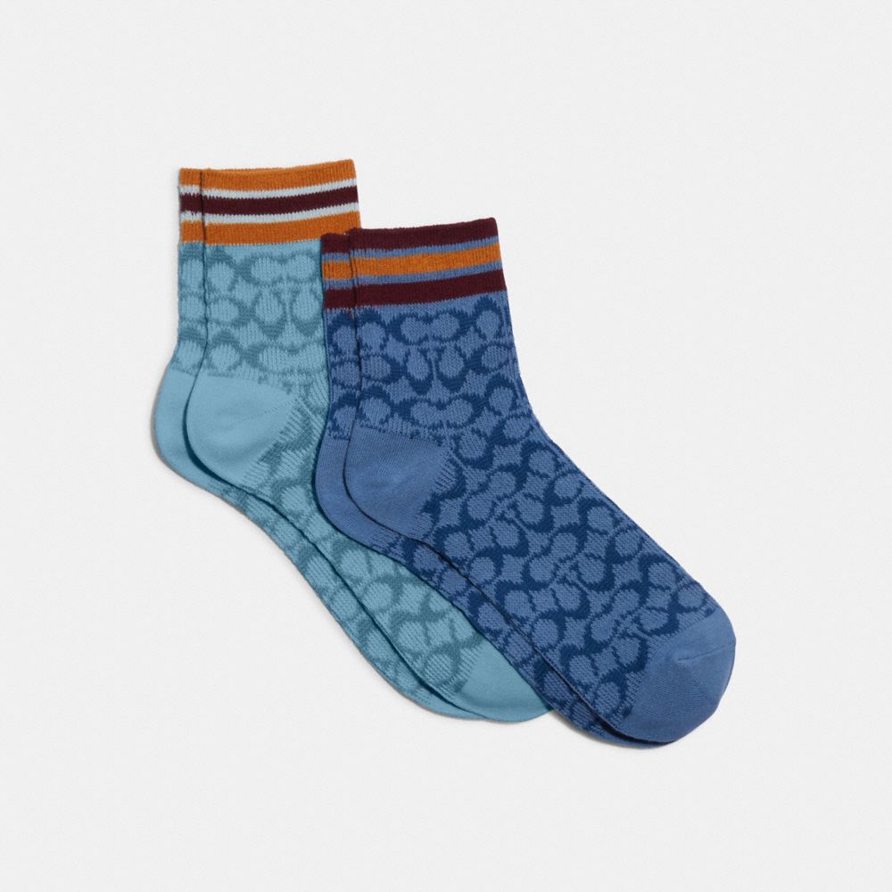 COACH® Signature Quarter Length Socks