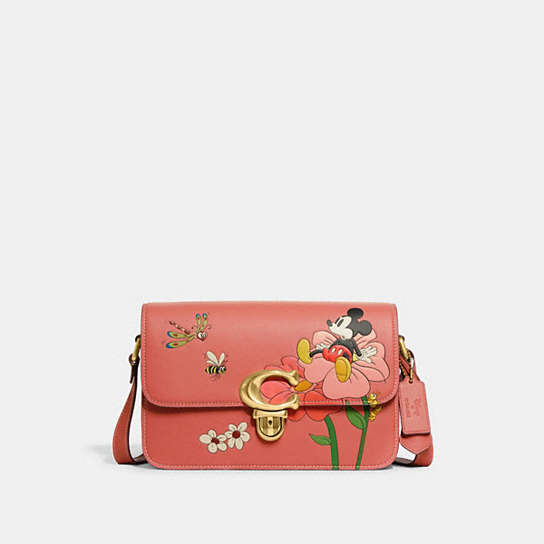 COACH®: Disney X Coach Studio Shoulder Bag With Mickey Mouse And Flowers