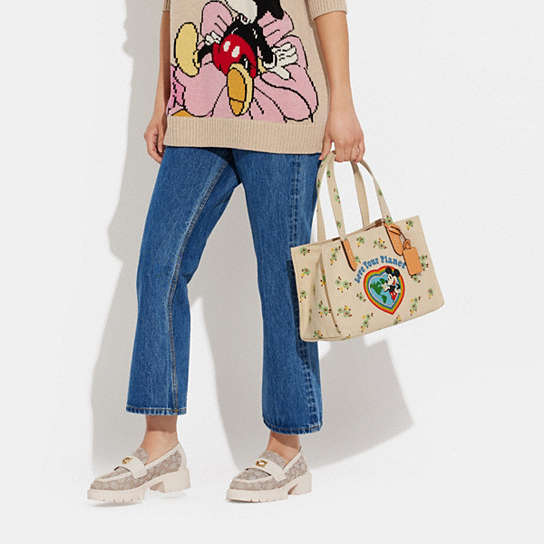 COACH®: Disney X Coach Tote 30 In 100 Percent Recycled Canvas With Floral  Print And Mickey Mouse