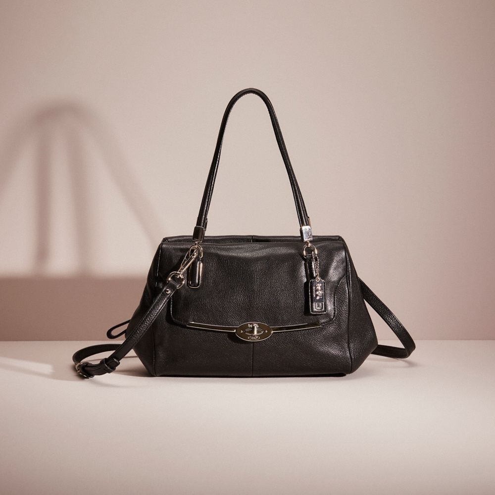 COACH Restored Madison Madeline East/west Satchel In Leather in Black