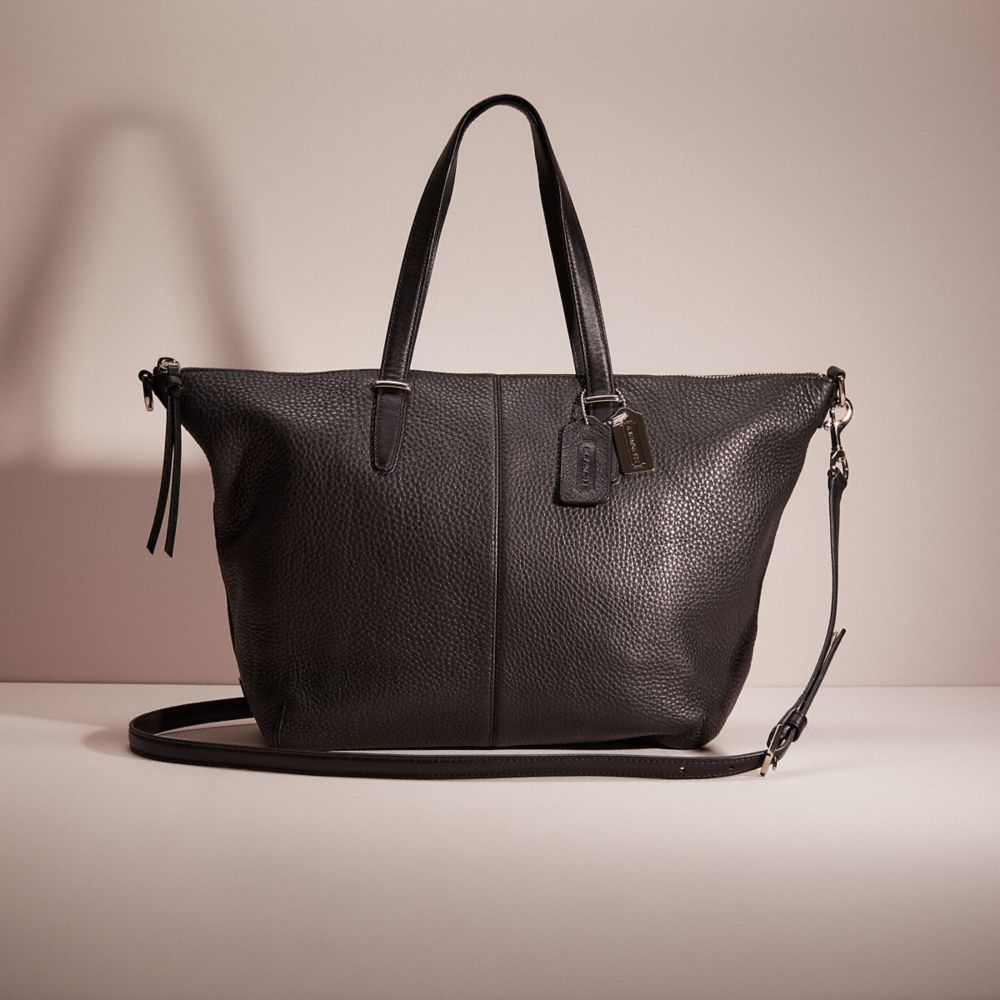 Coach Restored Bleecker Cooper Satchel In Silver/black