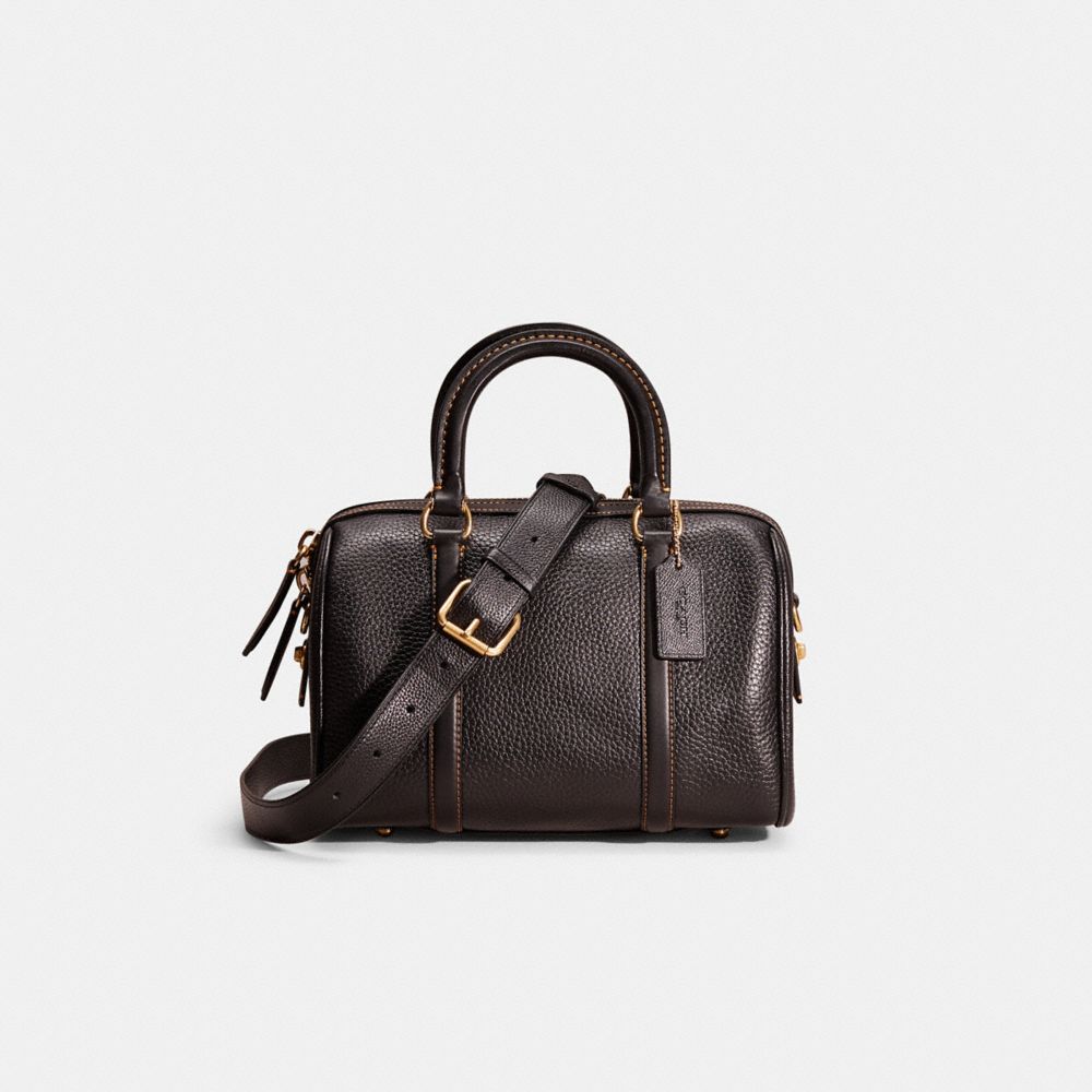 Coach Restored Ruby Satchel 25 In Brass/black