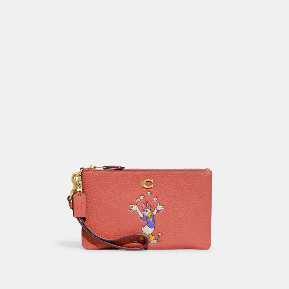 COACH®: Disney X Coach Small Wristlet In Regenerative Leather With Daisy  Duck