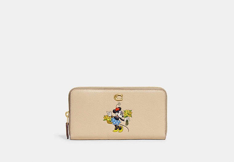 Disney X Coach Accordion Zip Wallet With Minnie Mouse In Regenerative Leather