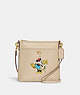 COACH®,DISNEY X COACH KITT MESSENGER CROSSBODY IN REGENERATIVE LEATHER WITH MINNIE MOUSE,Smooth Leather,Mini,Brass/Ivory,Front View