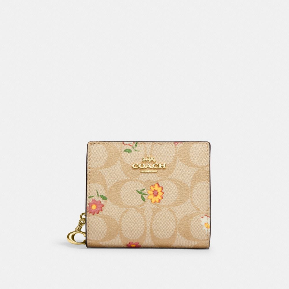 Coach Outlet Mini Skinny Id Case With Graphic Ditsy Floral Print in Pink