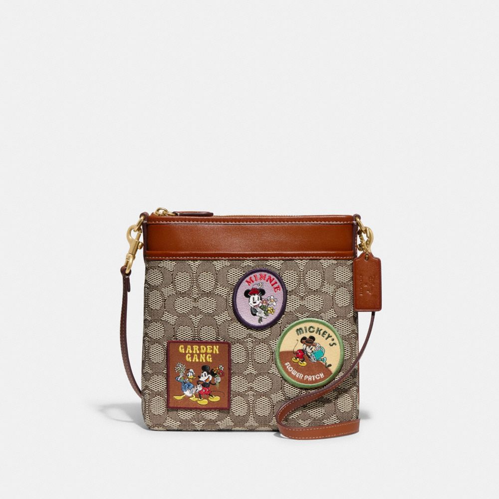 Disney X Coach Kitt Messenger Crossbody In Signature Textile Jacquard With Patches