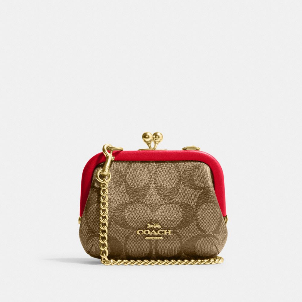 COACH® Nora Kisslock Card Case In Signature Canvas