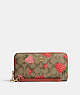 Long Zip Around Wallet In Signature Canvas With Wild Strawberry Print