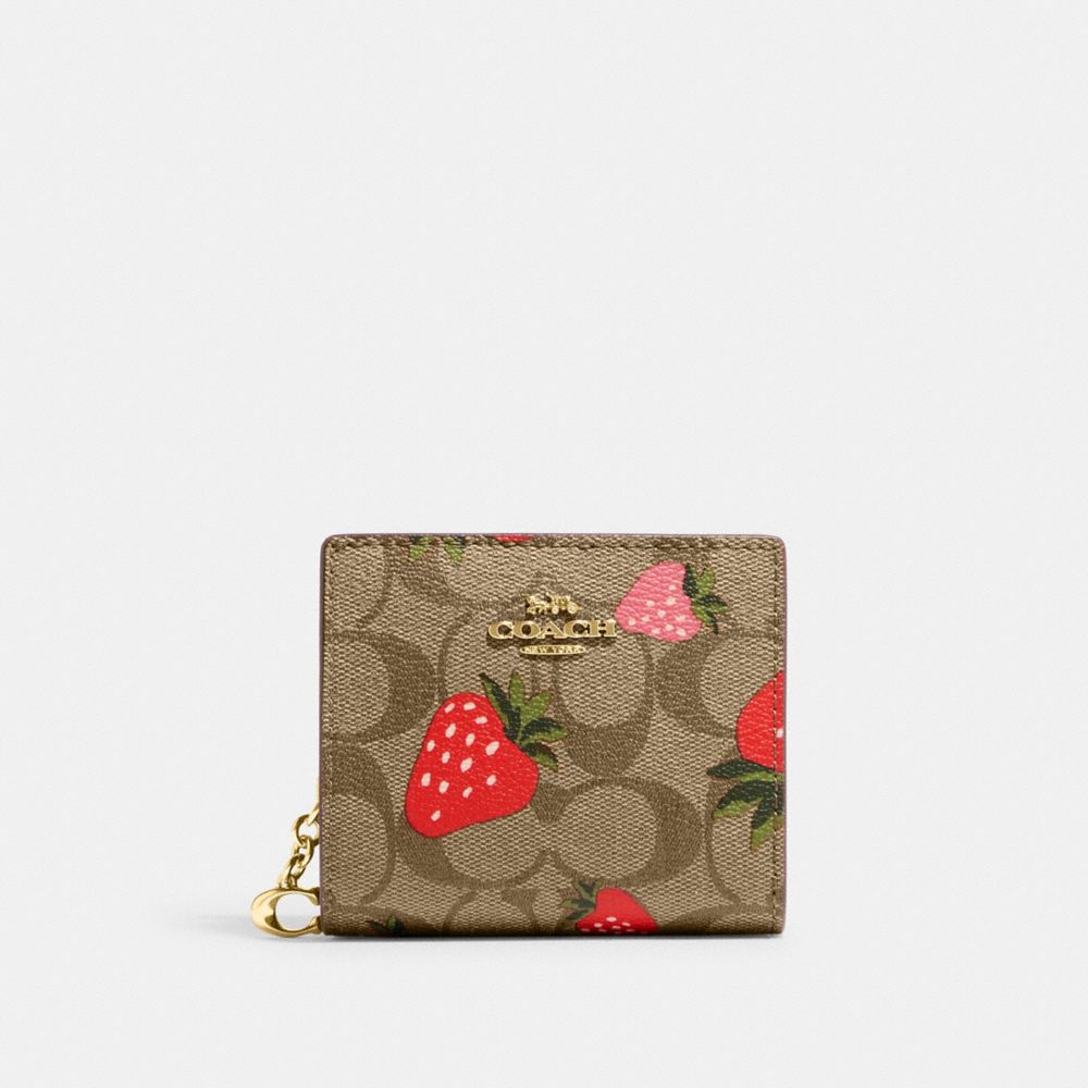 COACH 財布 ☆大人気☆ スナップウォレット シグネチャーストロベリー