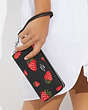 Long Zip Around Wallet With Wild Strawberry Print