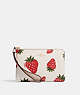 Corner Zip Wristlet With Wild Strawberry Print