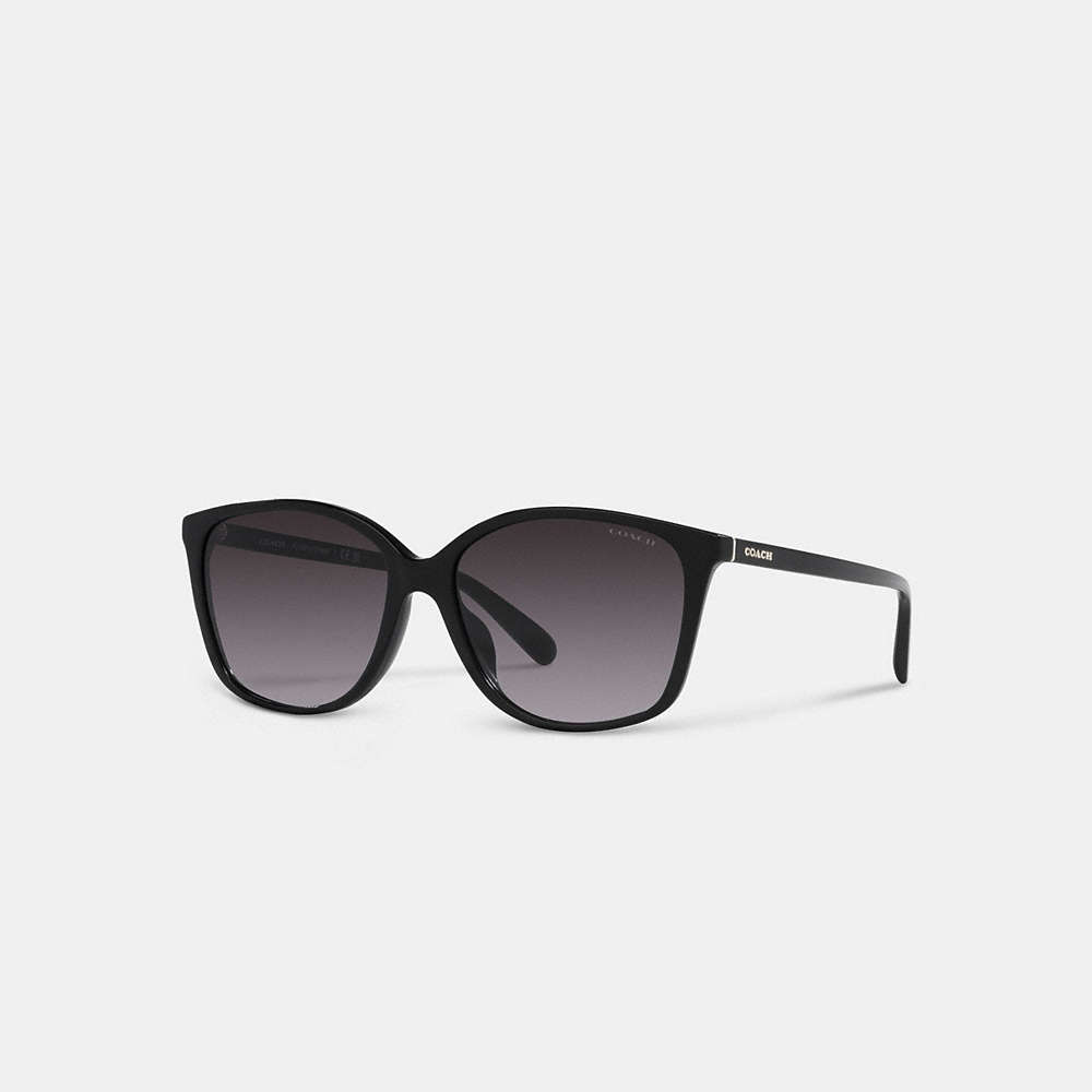Coach Embedded Wire Square Sunglasses In Black