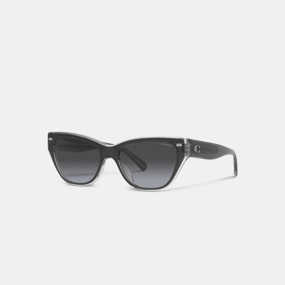 COACH® Beveled Signature Square Cat Eye Sunglasses