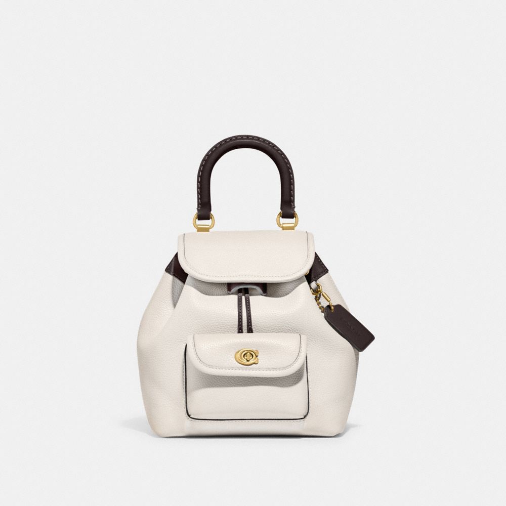 Coach Riya Backpack 21 In Colorblock In Brass/chalk Multi  display picture 3