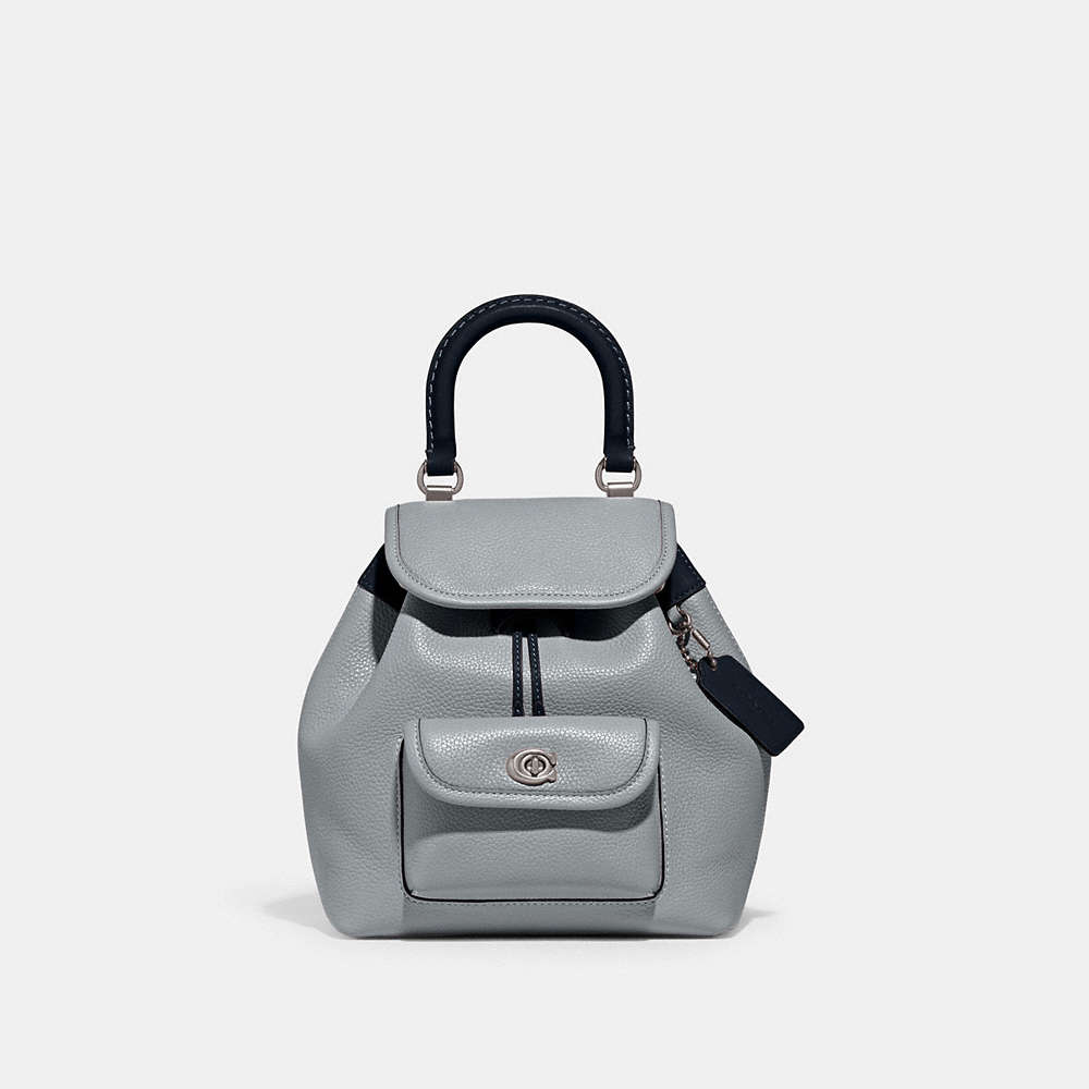 Coach Riya Backpack 21 In Colorblock In Silver/grey Blue Multi