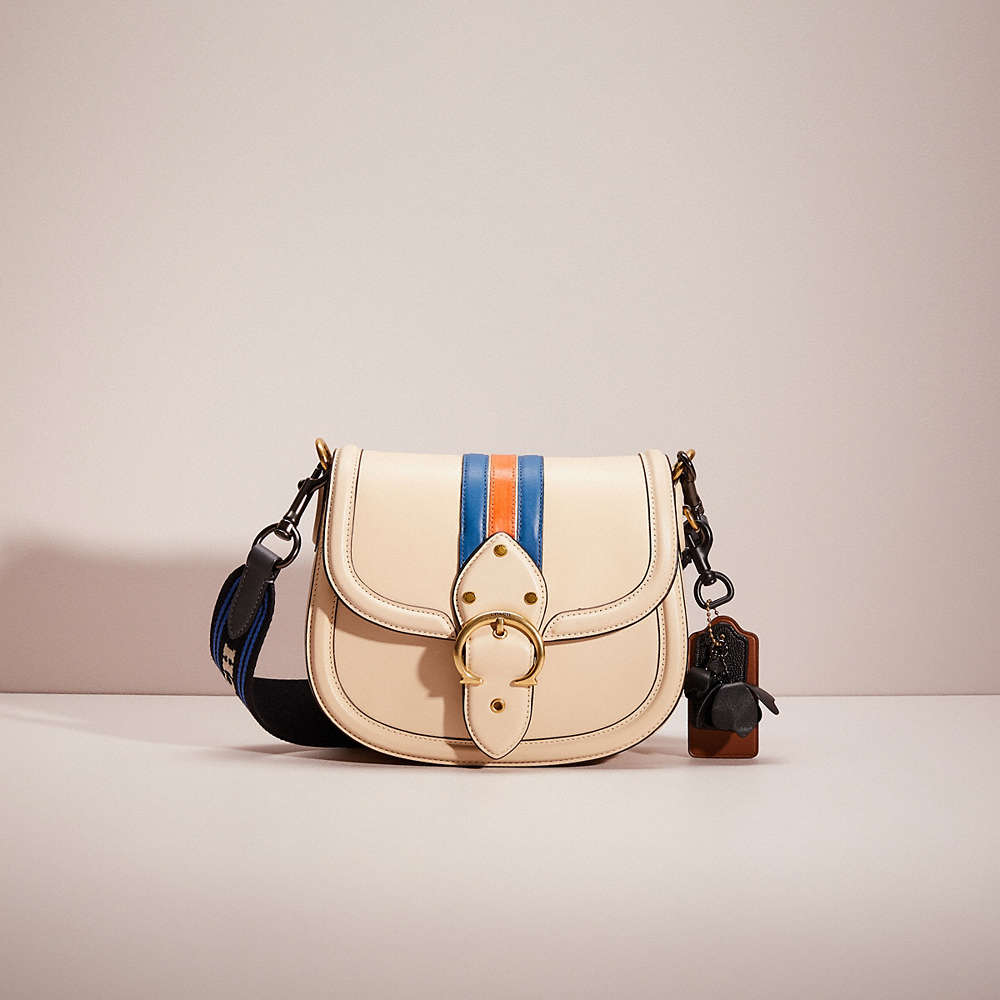 Coach Upcrafted Beat Saddle Bag In Brass/ivory