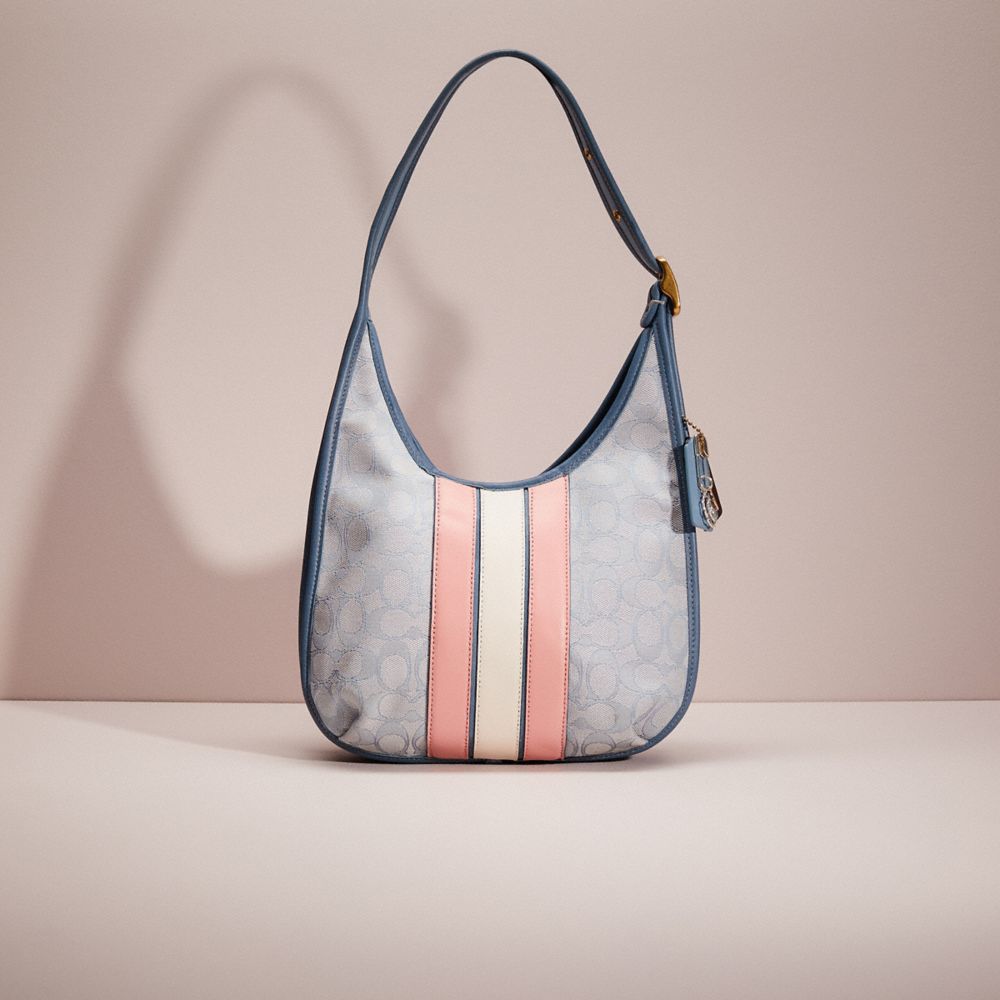 Coach Upcrafted Ergo Shoulder Bag In Signature Jacquard In Brass/marble