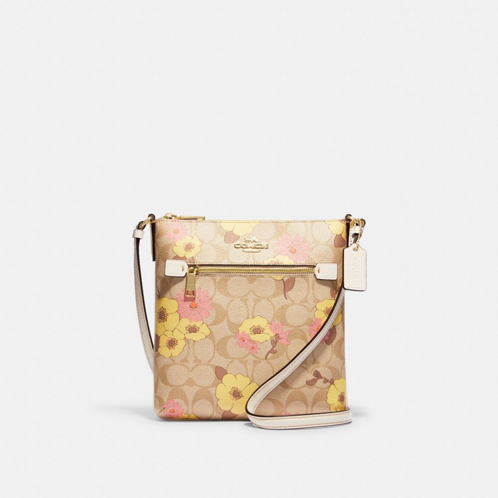 Coach Outlet Mini Rowan File Bag In Signature Canvas With Floral
