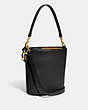 COACH®,DAKOTA BUCKET BAG,Glovetanned Leather,Large,Brass/Black,Angle View
