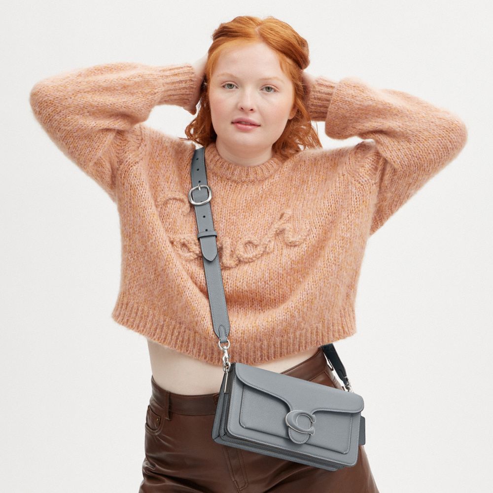 Shop Coach Tabby Shoulder Bag 26 In Silver/grey Blue