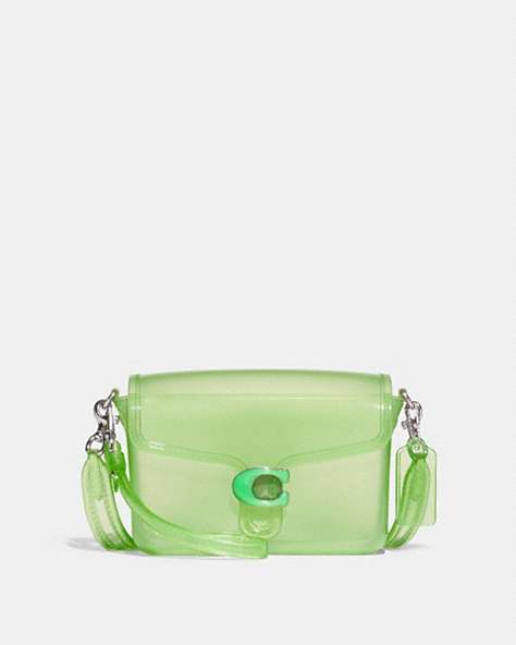 COACH®,JELLY TABBY,Jelly,Small,Silver/Green,Front View