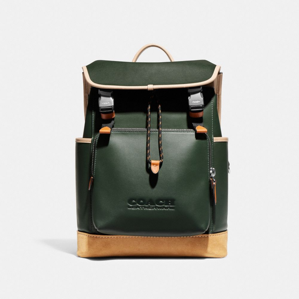 COACH®: League Flap Backpack In Colorblock