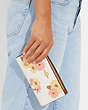 COACH®,SLIM ZIP WALLET WITH FLORAL CLUSTER PRINT,Gold/Chalk Multi,Detail View