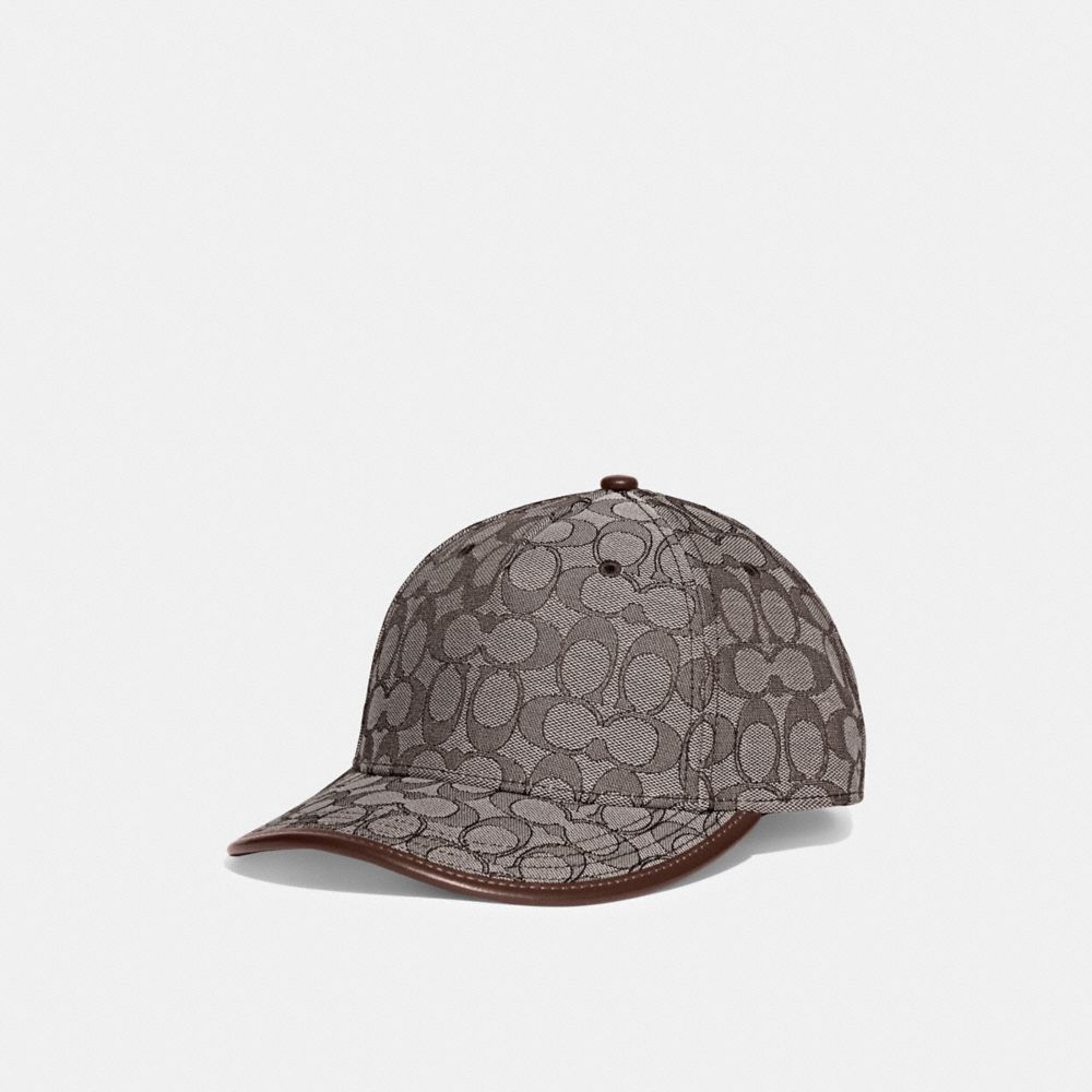 Coach Signature Jacquard Baseball Hat In Oak