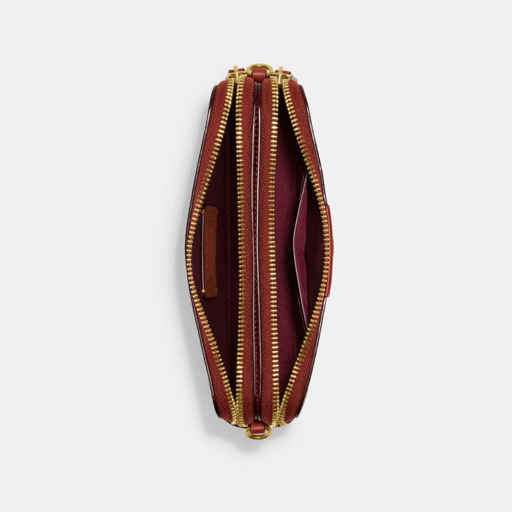 Coach Kira Crossbody In Colorblock Signature Canvas In Brass/tan/rust