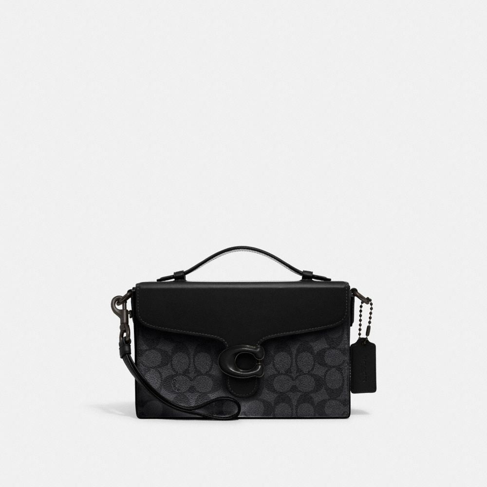 Coach Tabby Box Bag In Signature Canvas In Pewter/charcoal Black | ModeSens