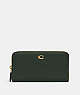 COACH®,ACCORDION ZIP WALLET,Refined Calf Leather,Mini,Brass/Amazon Green,Front View