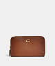 COACH®,MEDIUM ZIP AROUND WALLET,Refined Calf Leather,Brass/1941 Saddle,Front View
