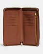COACH®,MEDIUM ZIP AROUND WALLET,Refined Calf Leather,Brass/1941 Saddle,Inside View,Top View