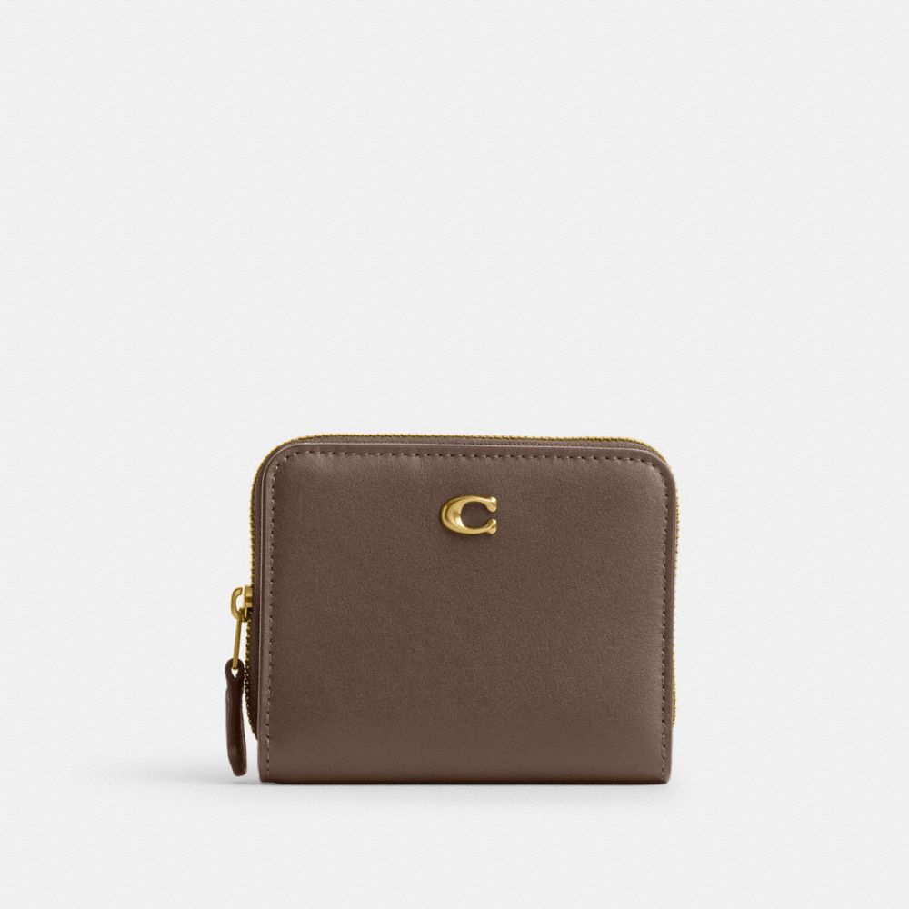 Coach Billfold Wallet In Brass/dark Stone