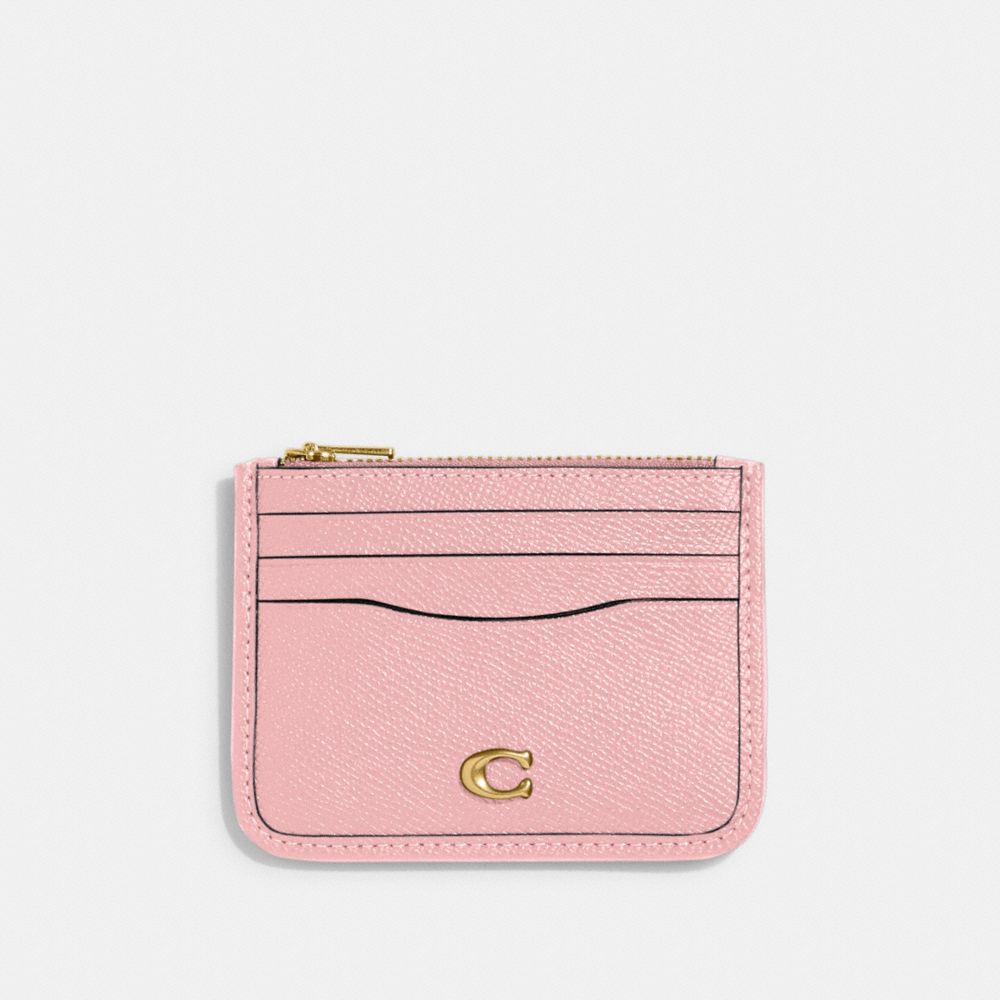 ♡ Coach zip card case in bubblegum. 🎀 ꒰ა ♡ ໒꒱ #coach #pink  #walletcollection