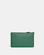 COACH®,SMALL WRISTLET,Polished Pebble Leather,Mini,Brass/Bright Green,Back View
