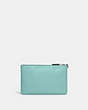 COACH®,SMALL WRISTLET,Polished Pebble Leather,Mini,Silver/Faded Blue,Back View