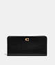 COACH®,SKINNY WALLET,Refined Calf Leather,Mini,Brass/Black,Front View