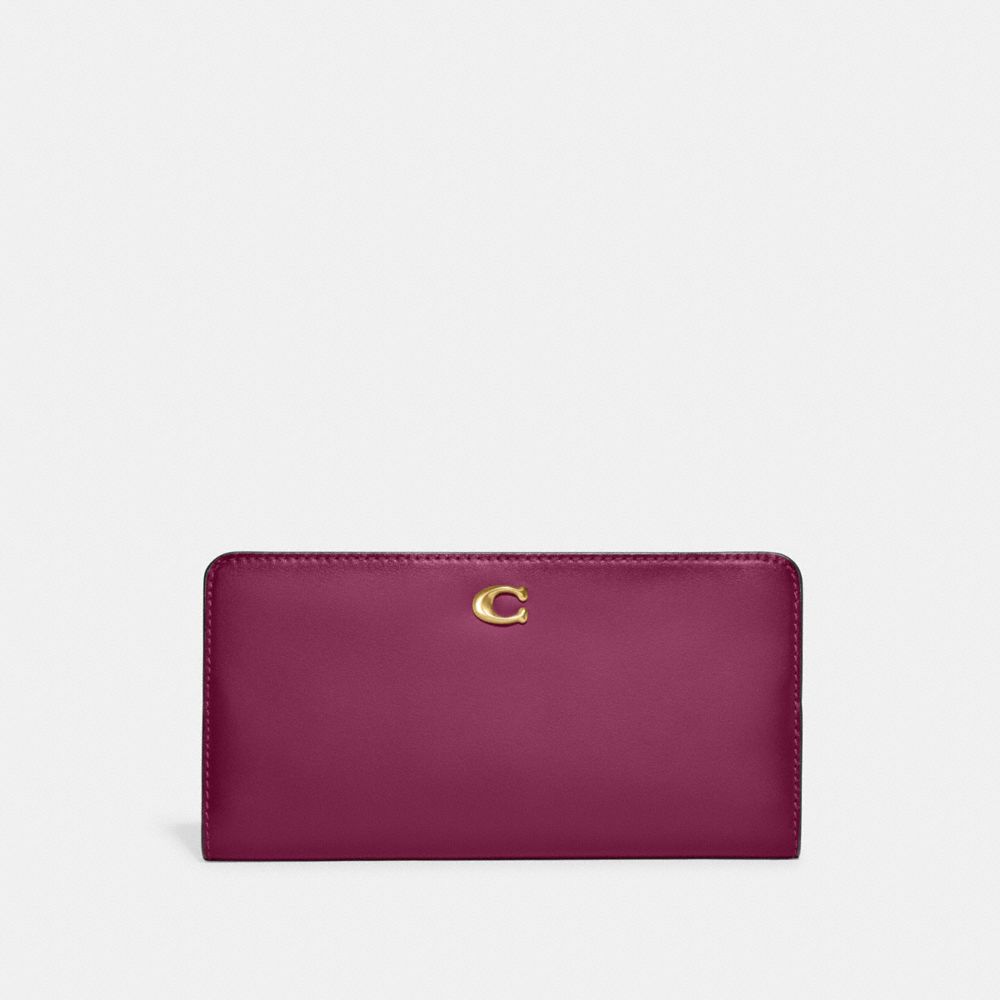 Coach Skinny Wallet In B4/deep Plum