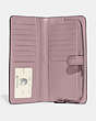 COACH®,SKINNY WALLET,Refined Calf Leather,Mini,Silver/Faded Purple,Inside View,Top View