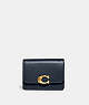 COACH®,BANDIT CARD CASE,Refined Calf Leather,Mini,Brass/Denim,Front View