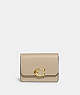 COACH®,BANDIT CARD CASE,Refined Calf Leather,Mini,Brass/Ivory,Front View
