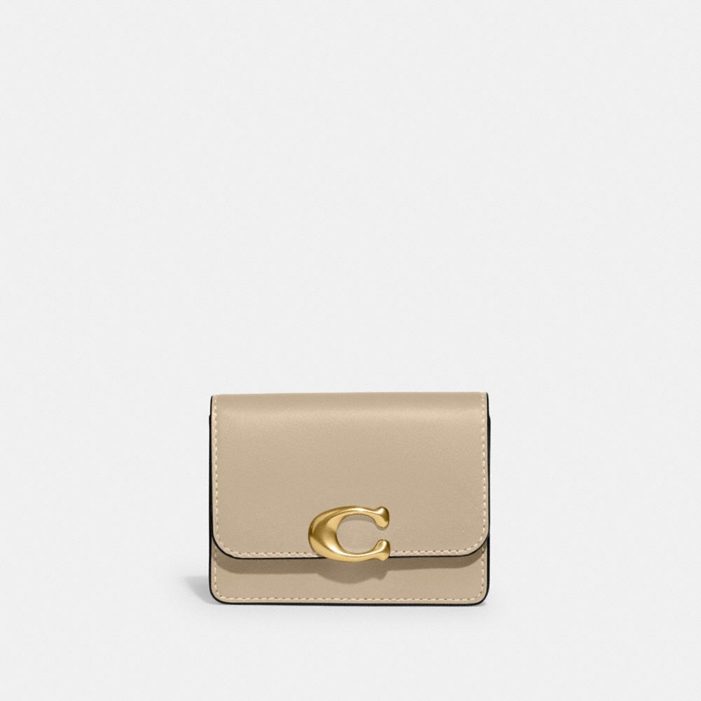 Coach Bandit Card Case In Brass/ivory