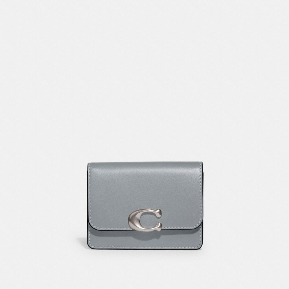 Coach Bandit Card Case In Silver/grey Blue