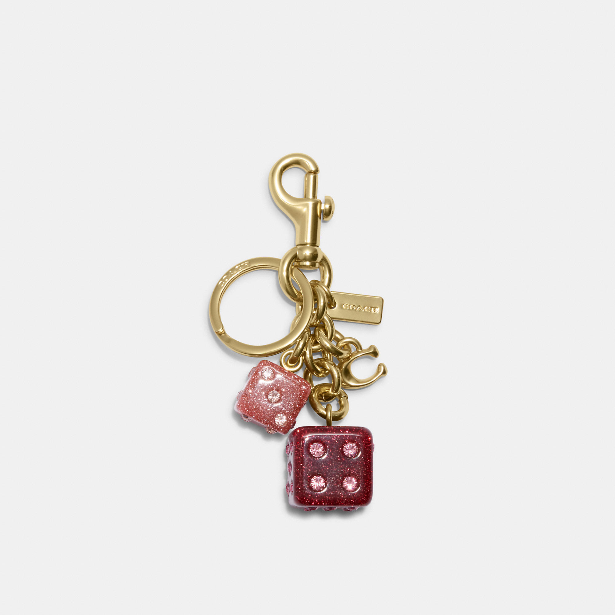 Shop Coach Outlet Dice Cluster Bag Charm In Pink