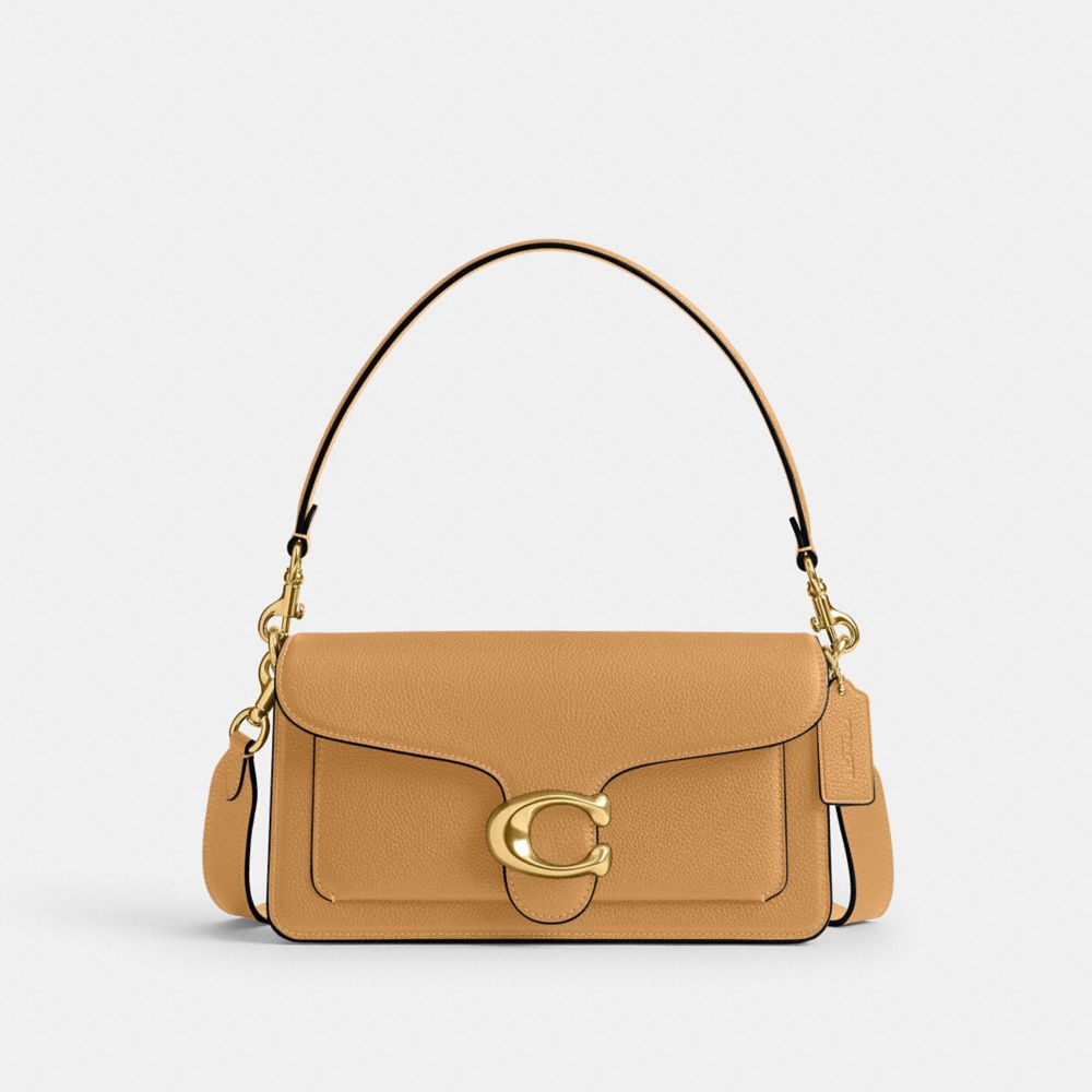 COACH®,Tabby Shoulder Bag 26,Leather,Shoulder Bag,Metal,Logo,Compact,Gold Metal,Day Party,,Front View