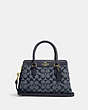 COACH®,MINI DARCIE CARRYALL IN SIGNATURE CHAMBRAY,Gold/Denim Multi,Front View