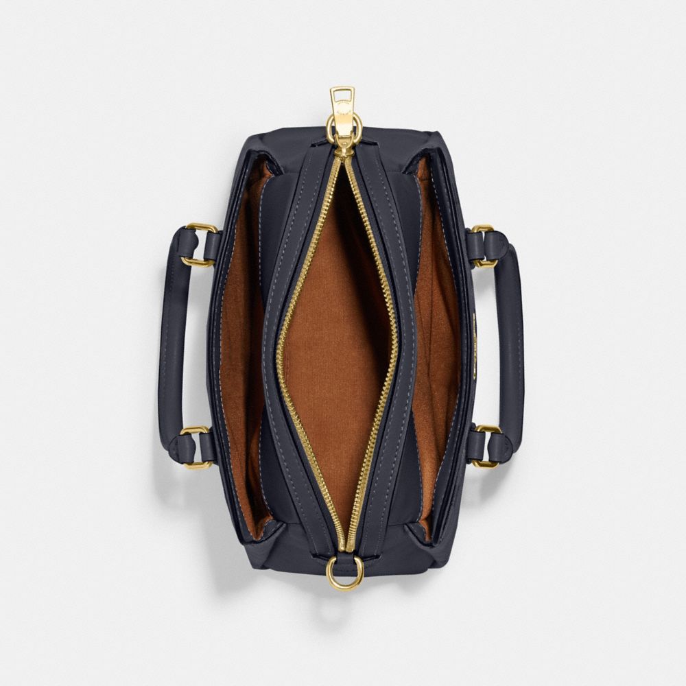 COACH®,MINI DARCIE CARRYALL IN SIGNATURE CHAMBRAY,Gold/Denim Multi,Inside View,Top View
