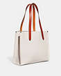 COACH®,RELAY TOTE 34 WITH NEW YORK CITY,Polished Pebble Leather,Large,Chalk Multi,Angle View